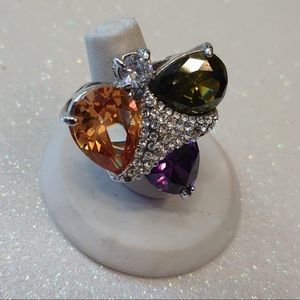 Crystal stones ring 019